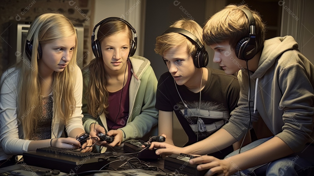 Jovem jogador sentado em uma mesa jogando videogame.