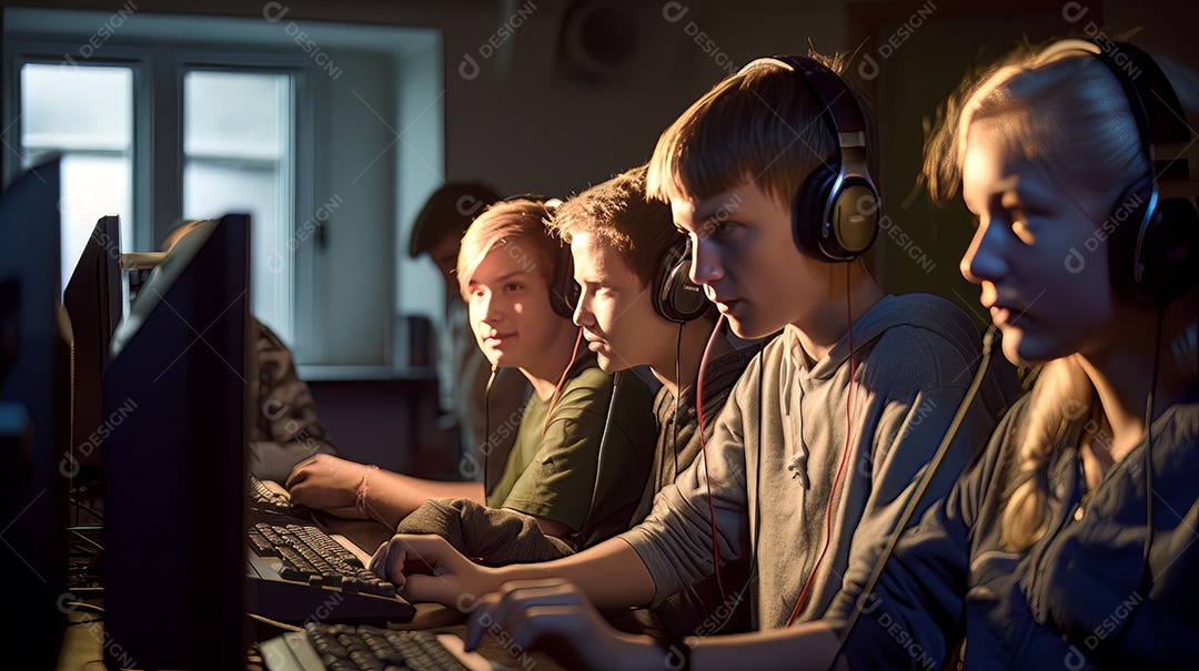 Jovem jogador sentado em uma mesa jogando videogame.