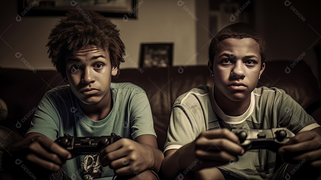 Jovem jogador sentado em uma mesa jogando videogame.