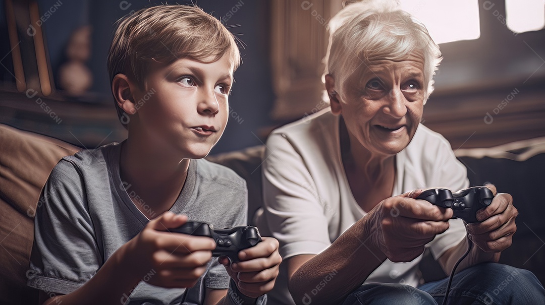 Jovem jogador sentado em uma mesa jogando videogame.