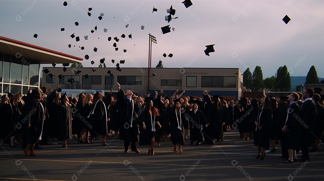 Placa de argamassa e um diploma de graduação aprendizagem de graduação.