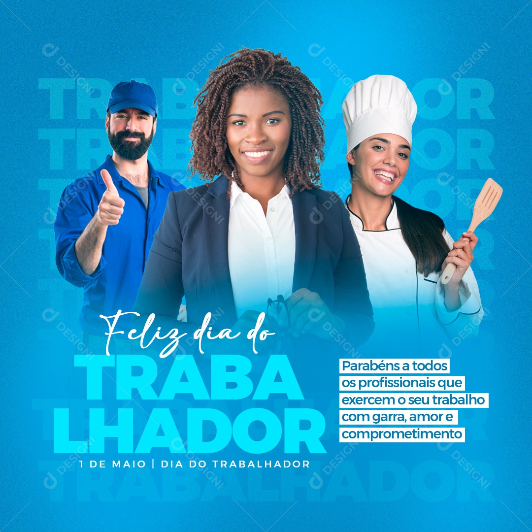 Social Media Feliz Dia Do Trabalhador Seu Trabalho Com Garra PSD Editavel