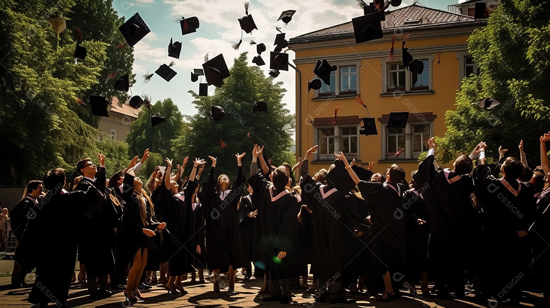Placa de argamassa e um diploma de graduação aprendizagem de graduação.
