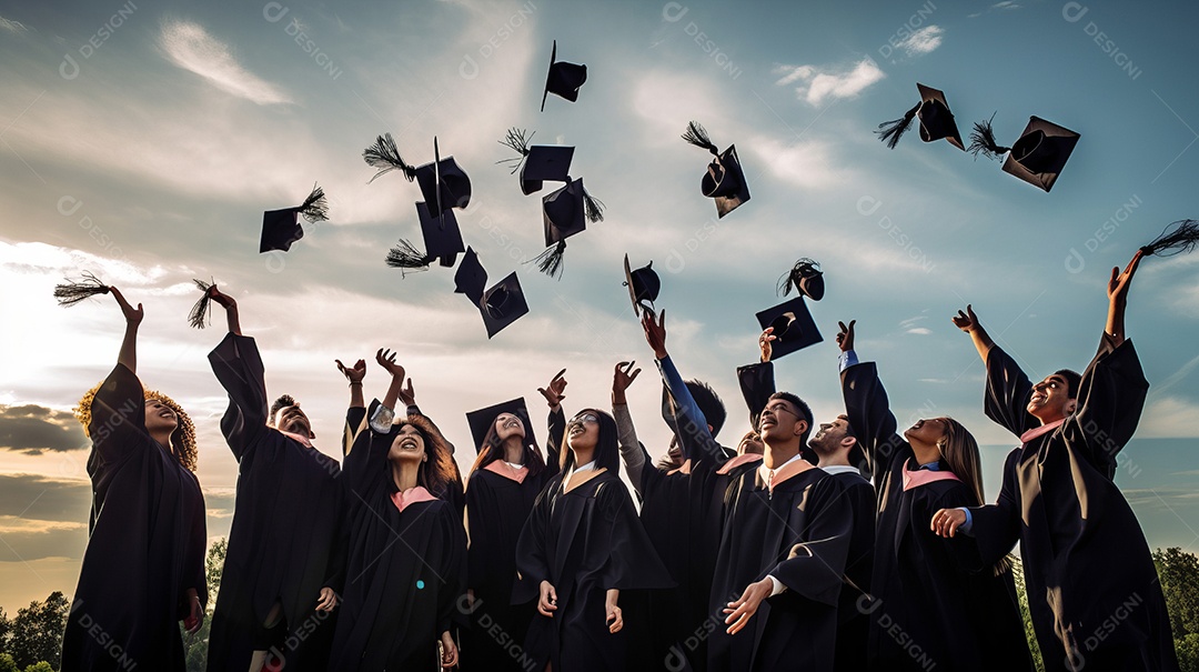 Placa de argamassa e um diploma de graduação aprendizagem de graduação.