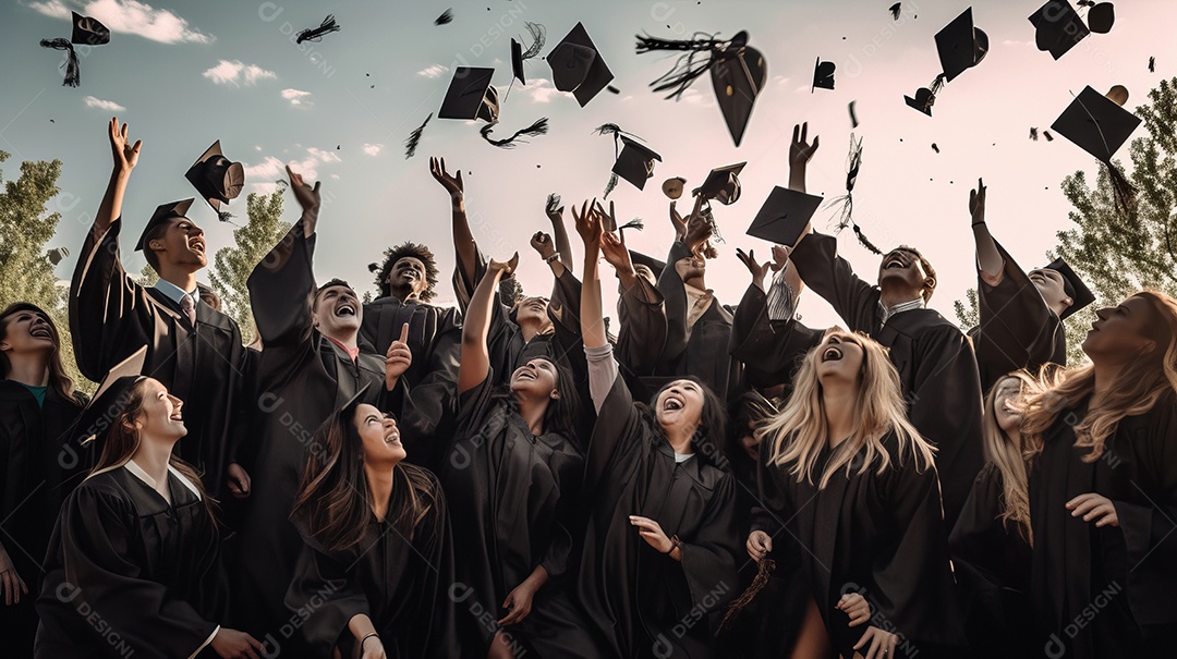 Placa de argamassa e um diploma de graduação aprendizagem de graduação.