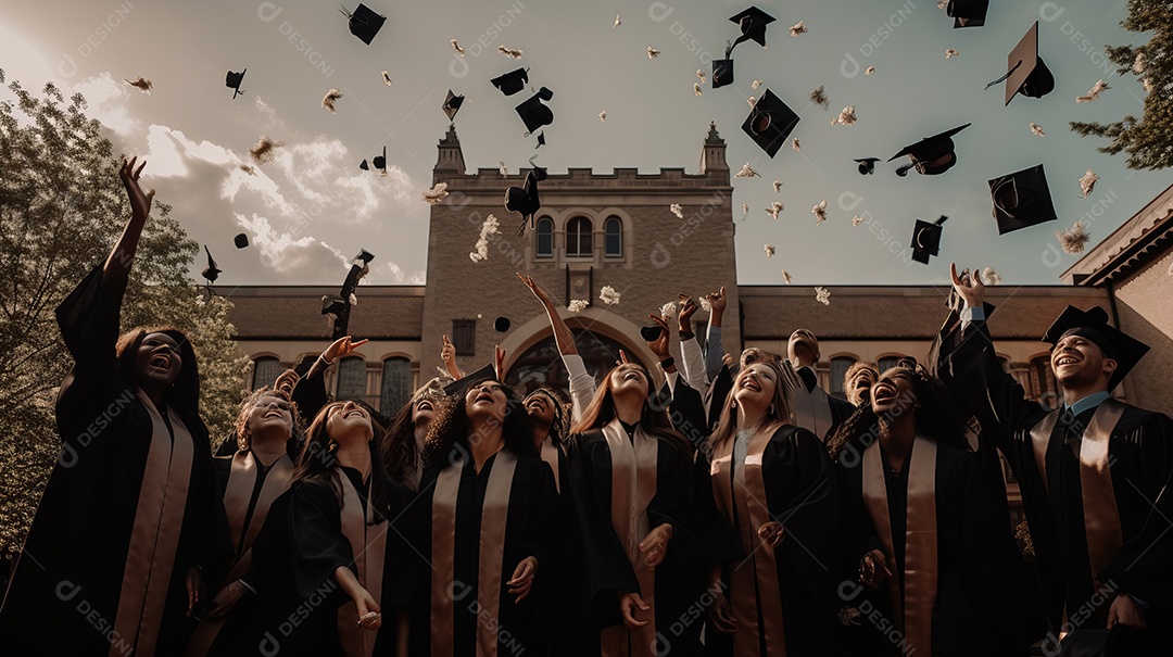 Placa de argamassa e um diploma de graduação aprendizagem de graduação.