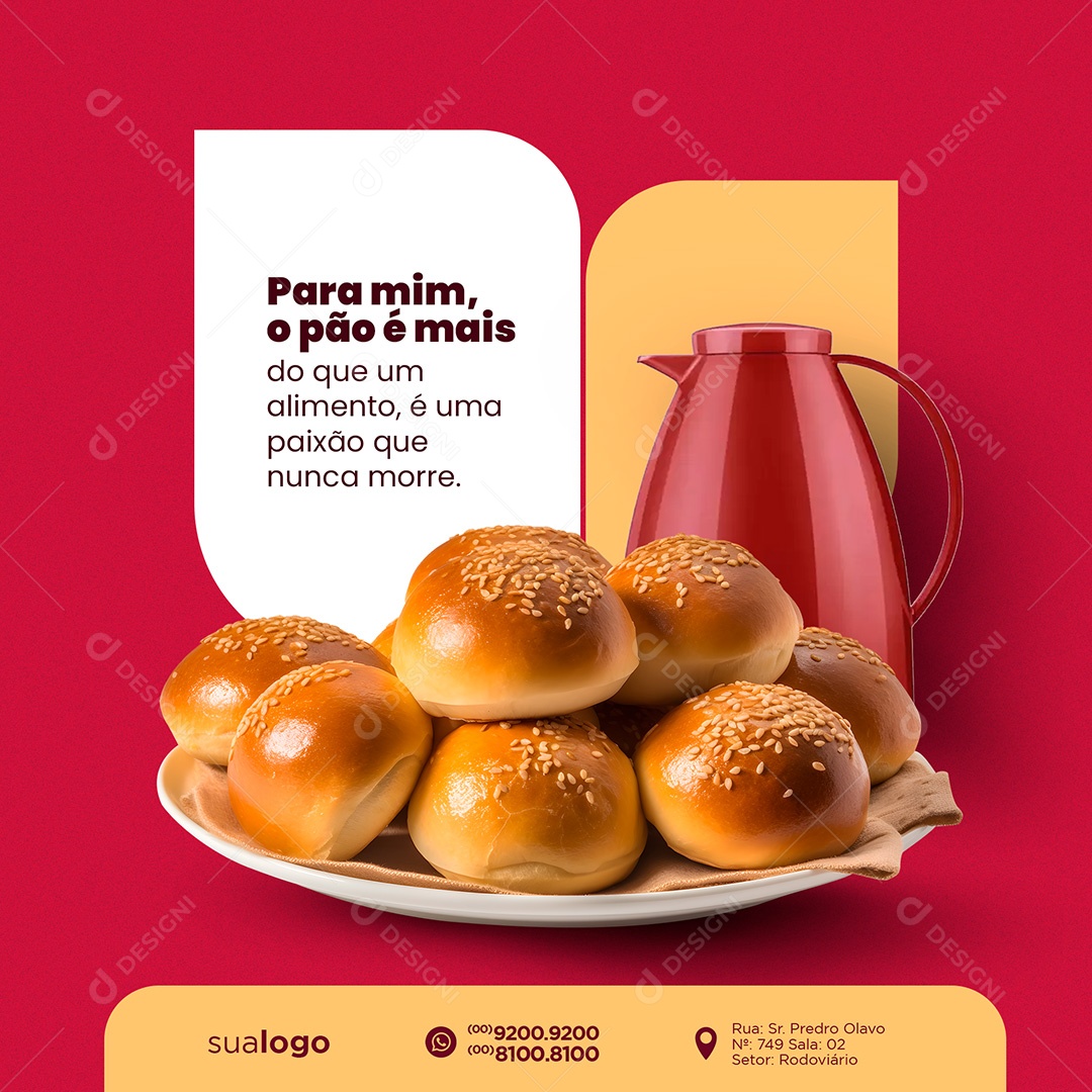 Pão Padaria Panificadora Social Media PSD Editável