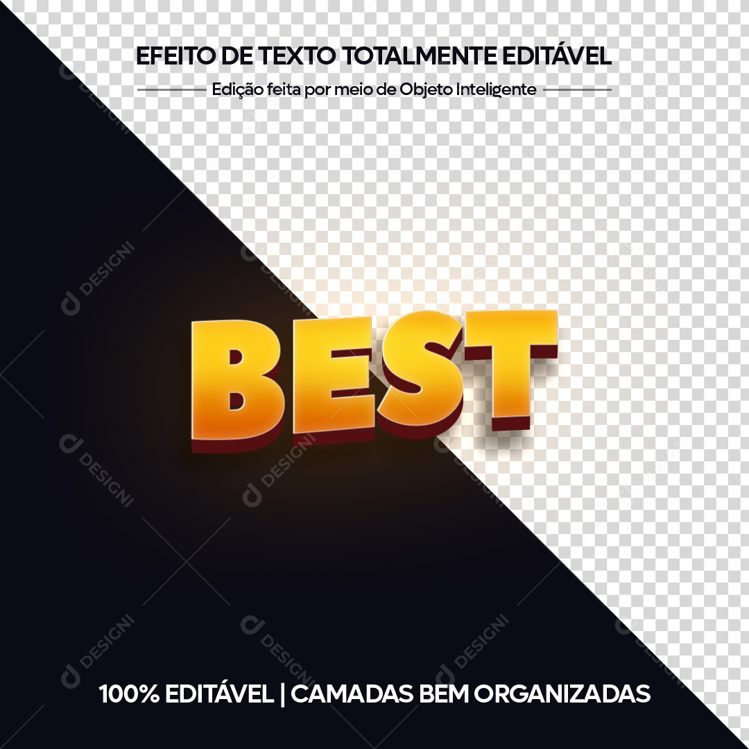 Efeito De Texto 3D Best PSD Editável