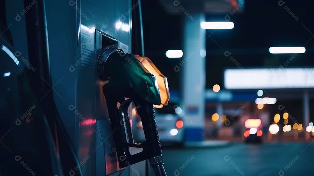 Bico da bomba no posto de gasolina.