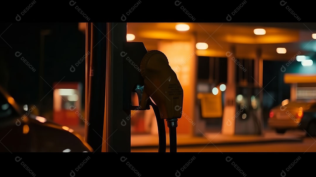 Bico da bomba no posto de gasolina.