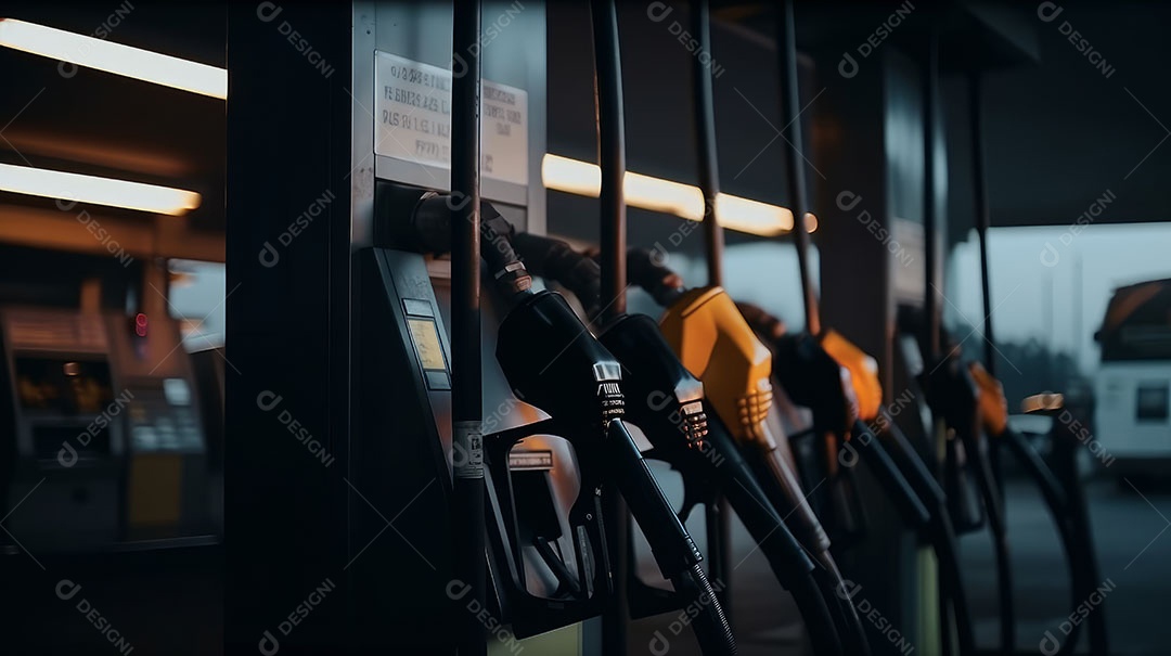 Bico da bomba no posto de gasolina.