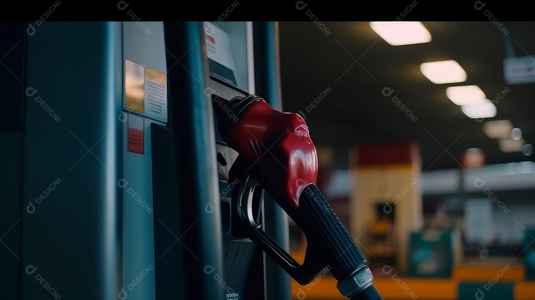 Bico da bomba no posto de gasolina.