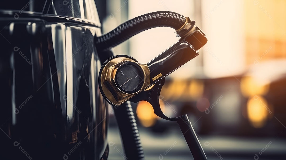 Bico da bomba no posto de gasolina.