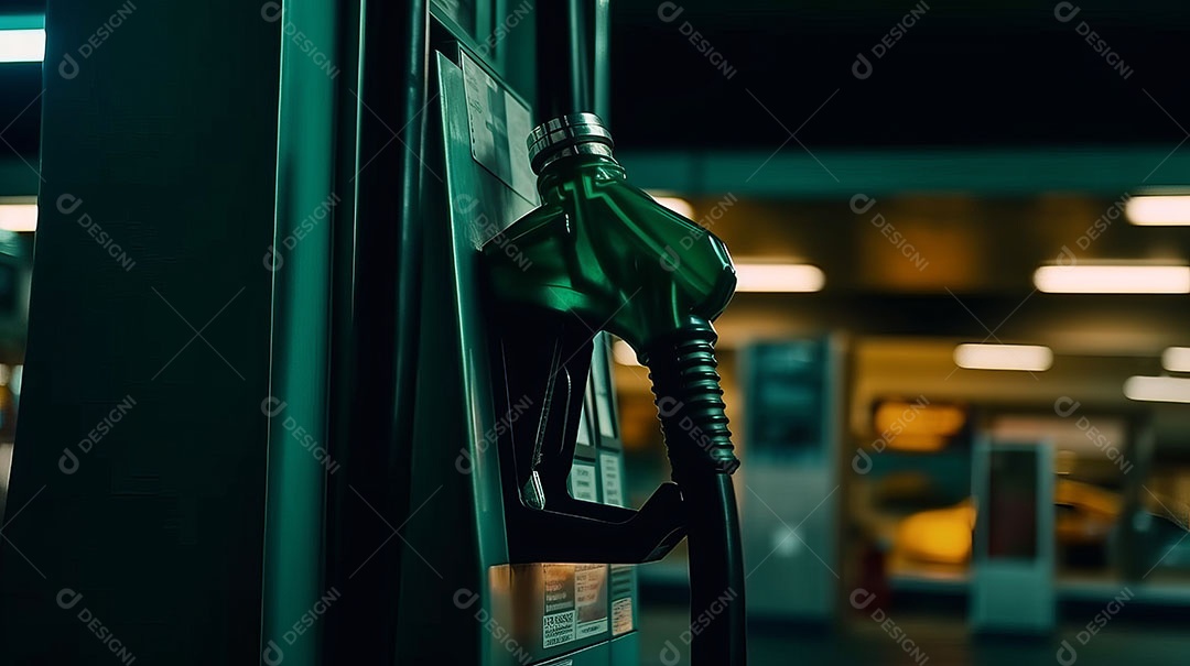 Bico da bomba no posto de gasolina.