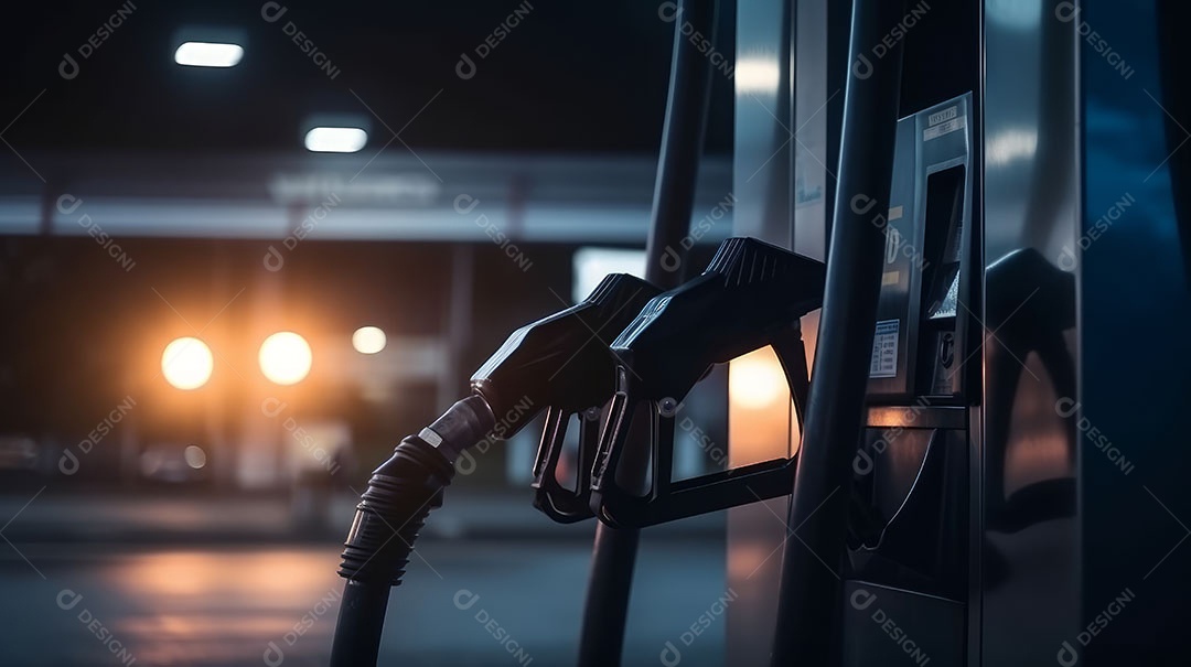 Bico da bomba no posto de gasolina.