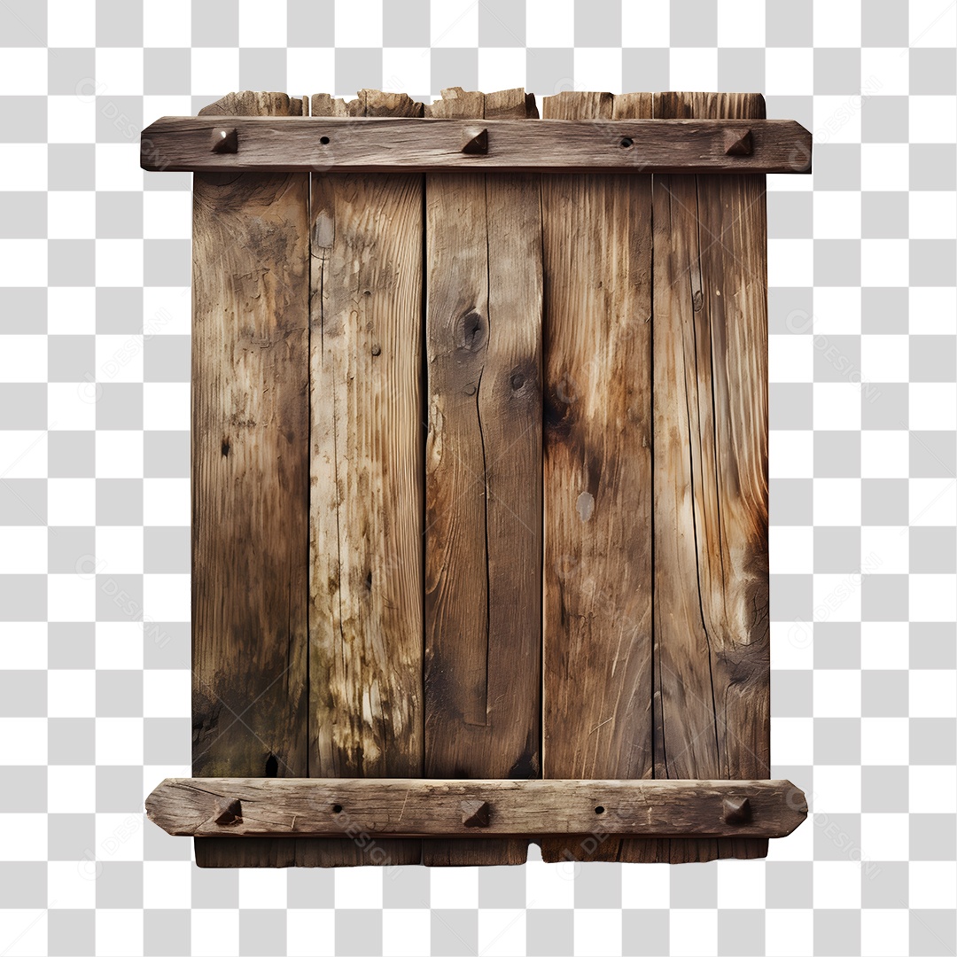 Saint John's Wooden Board 3D Element For Transparent PNG Composition