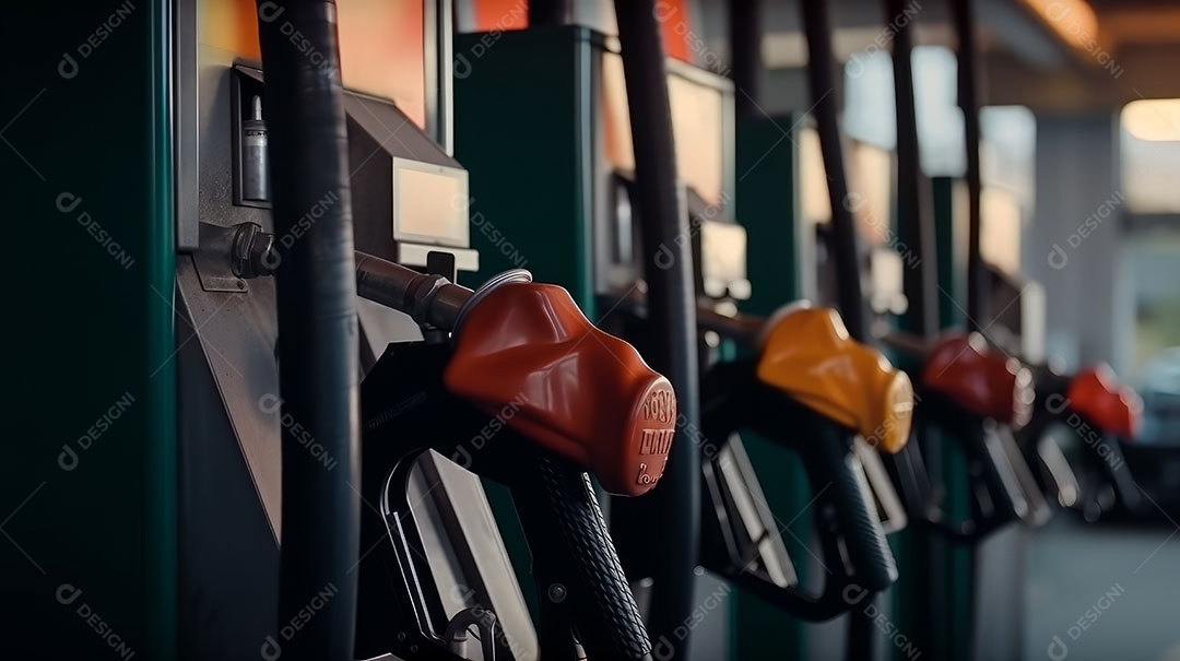 Bico da bomba no posto de gasolina.