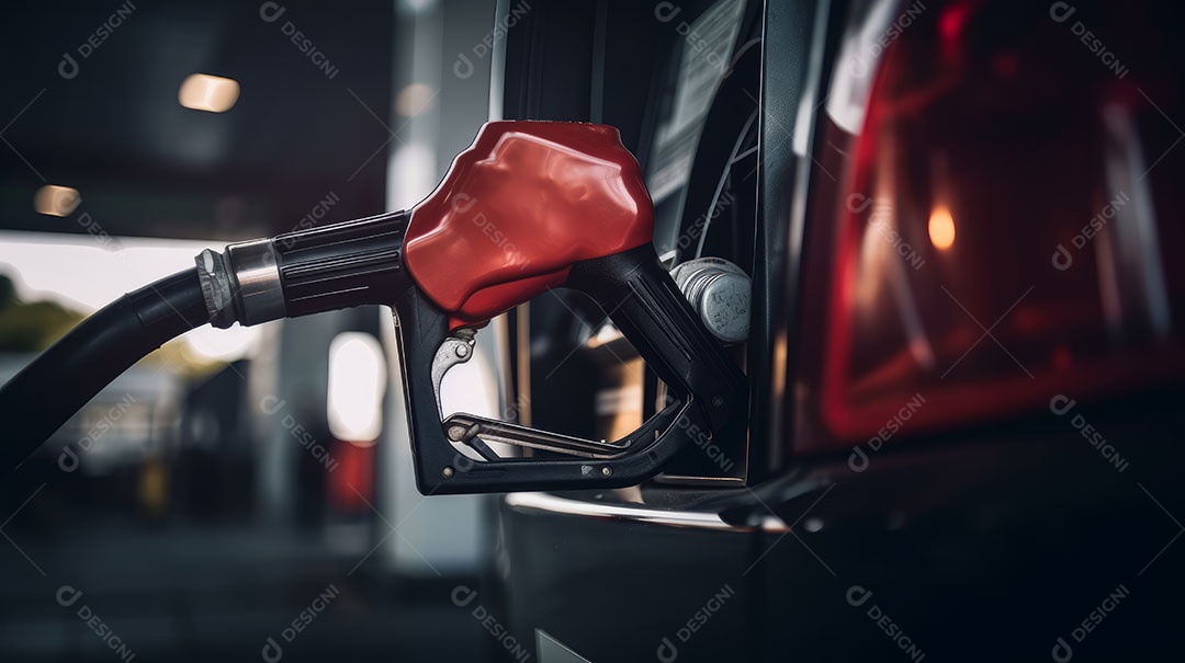 Bico da bomba no posto de gasolina.