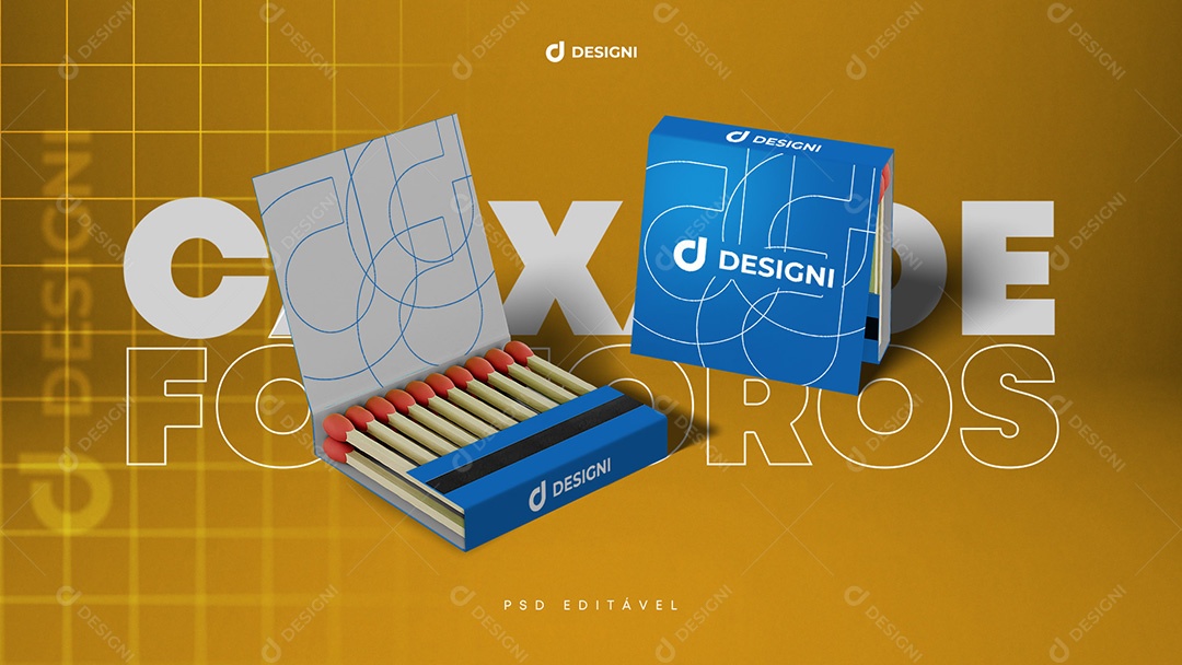 Modelo De Caixa De Fósforos PSD Editável