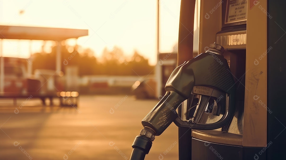 Bico da bomba no posto de gasolina.