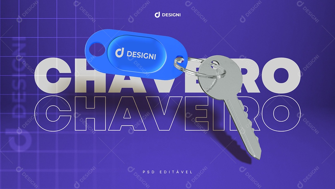 Mockup De Chaveiro PSD Editável