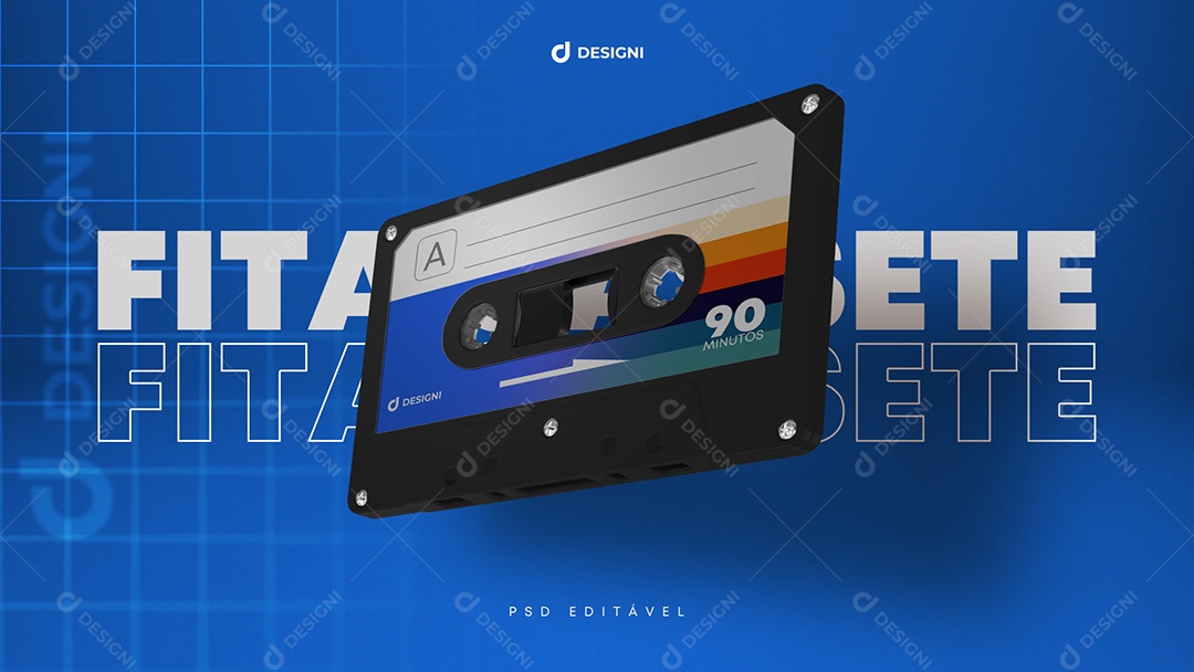 Mockup De Fita Cassete PSD Editável