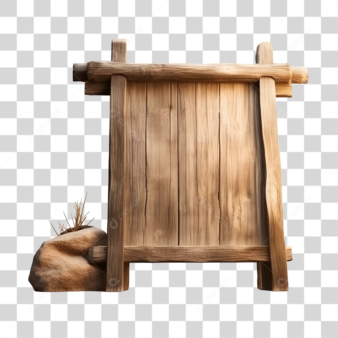 Elemento 3D Placa De Madeira De São João Para Composição PNG Transparente