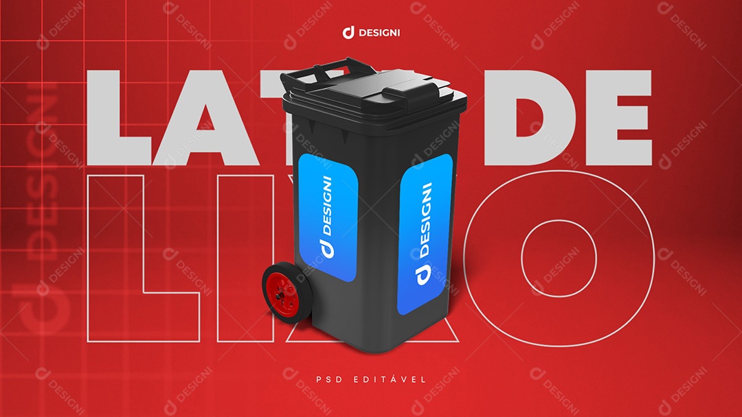 Mockup De Lata De Lixo PSD Editável