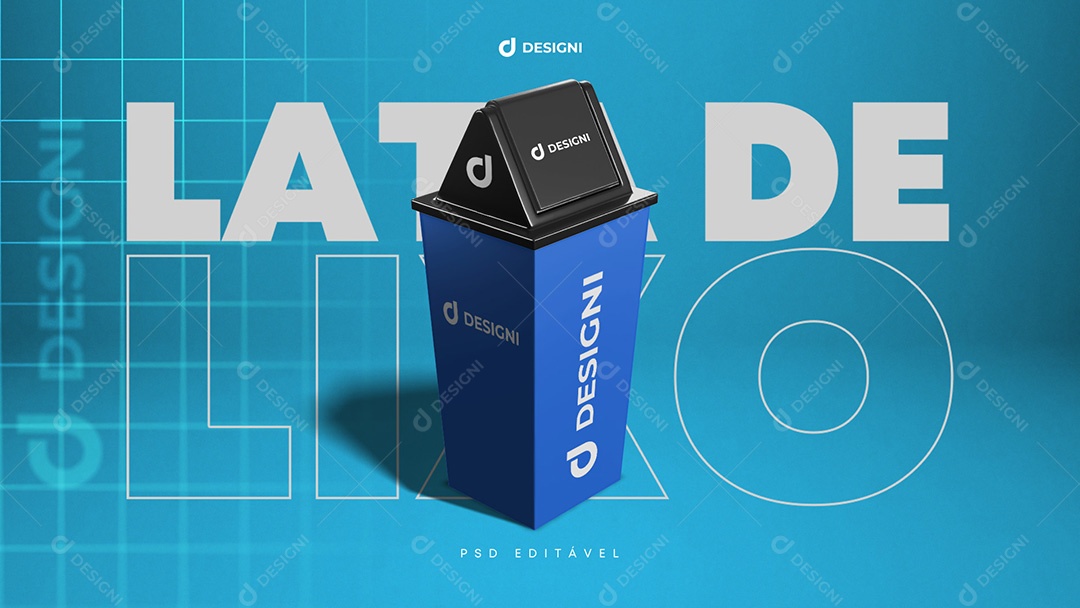Mockup De Lata De Lixo PSD Editável