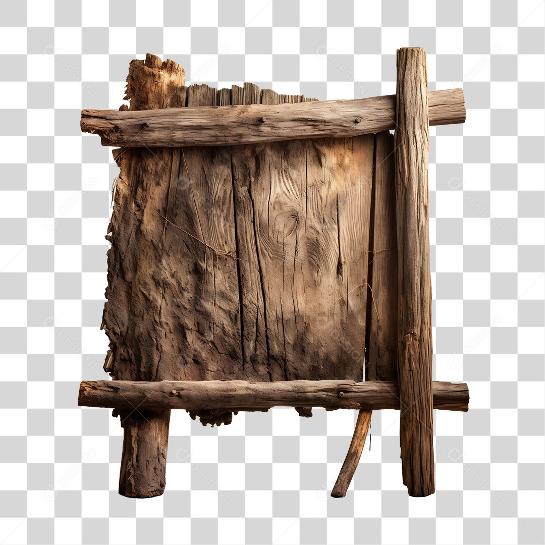 Elemento 3D Placa De Madeira De São João Para Composição PNG Transparente