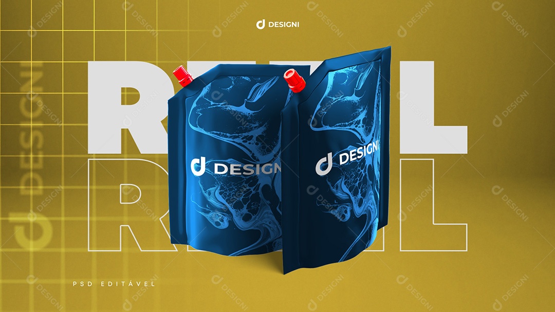 Mockup De Refil Azul PSD Editável