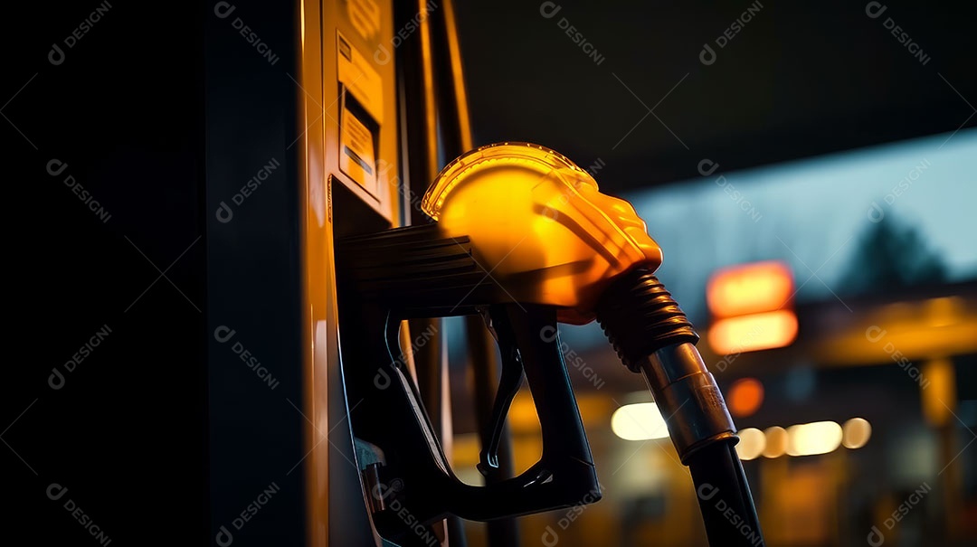 Bico da bomba no posto de gasolina.