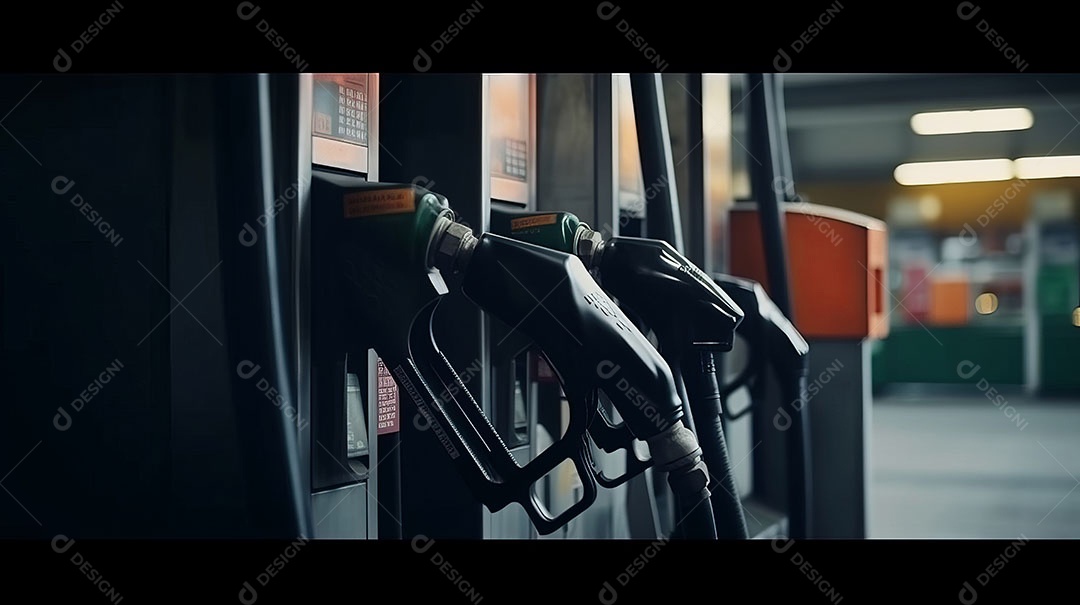 Bico da bomba no posto de gasolina.