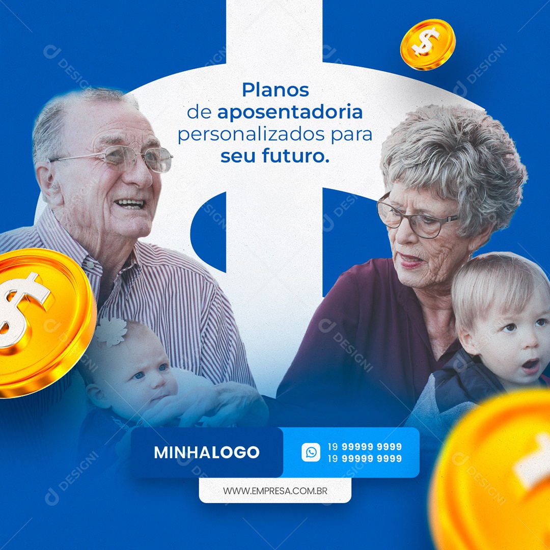 Planos De Aposentadoria Personalizados Para Seu Futuro Financiadora Social Media PSD Editável