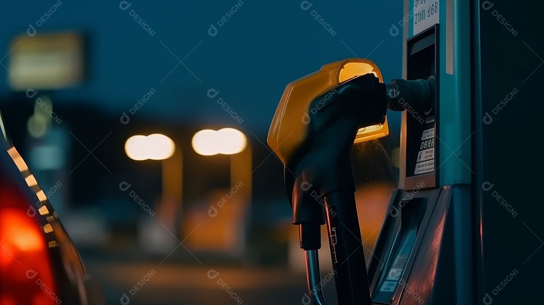 Bico da bomba no posto de gasolina.