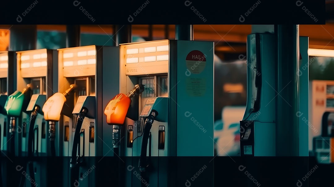 Bico da bomba no posto de gasolina.