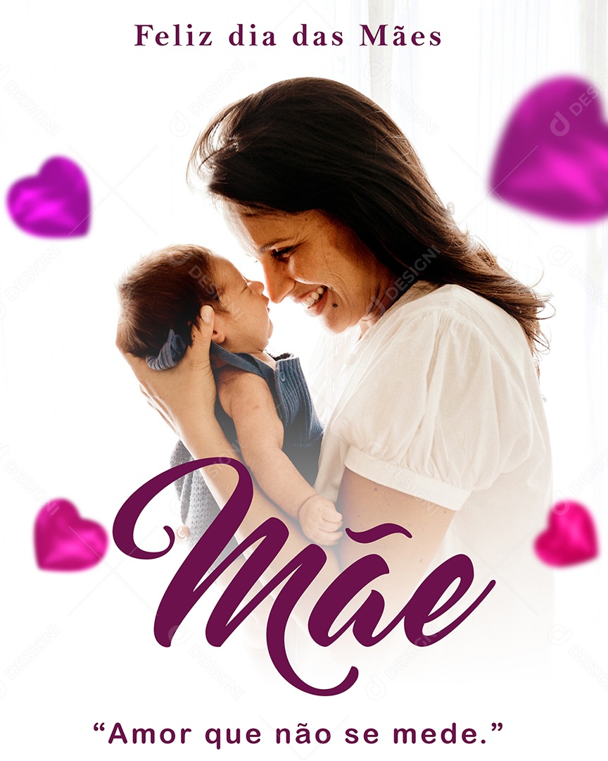 Social Media Feliz Dia Das Mães Amor Que Não Se Mede PSD Editavel