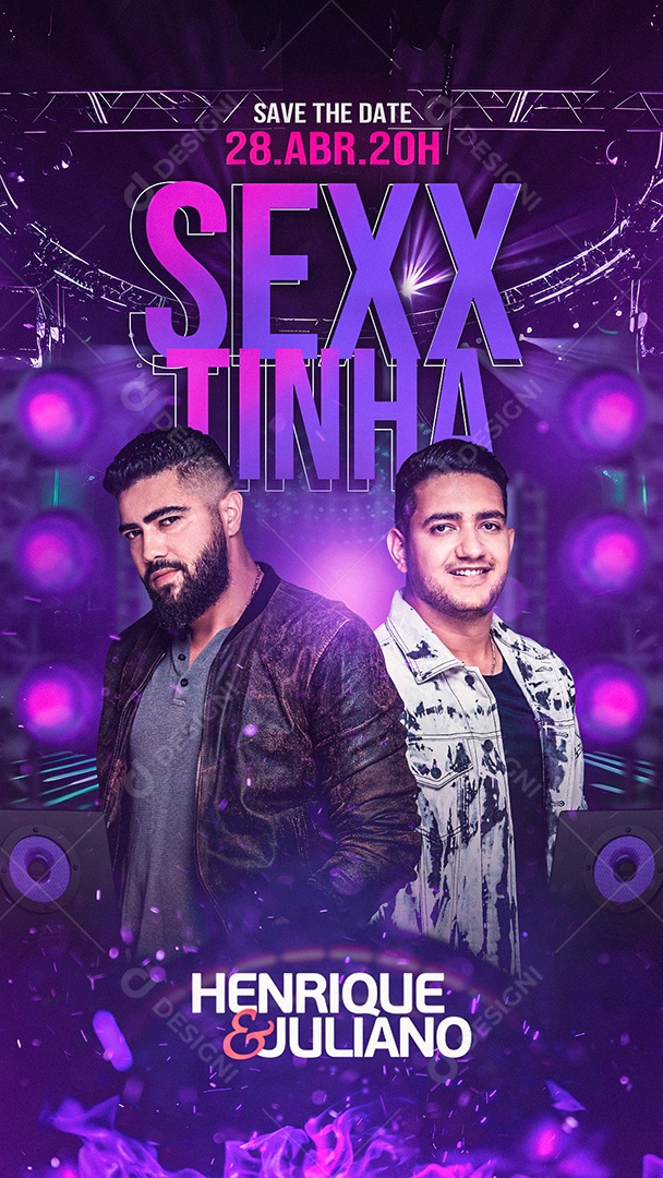 Flyer Show Henrique e Juliano Story Social Media PSD Editável