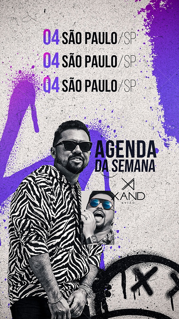 Flyer Agenda Próximos Shows Xand Avião Story Social Media PSD Editável