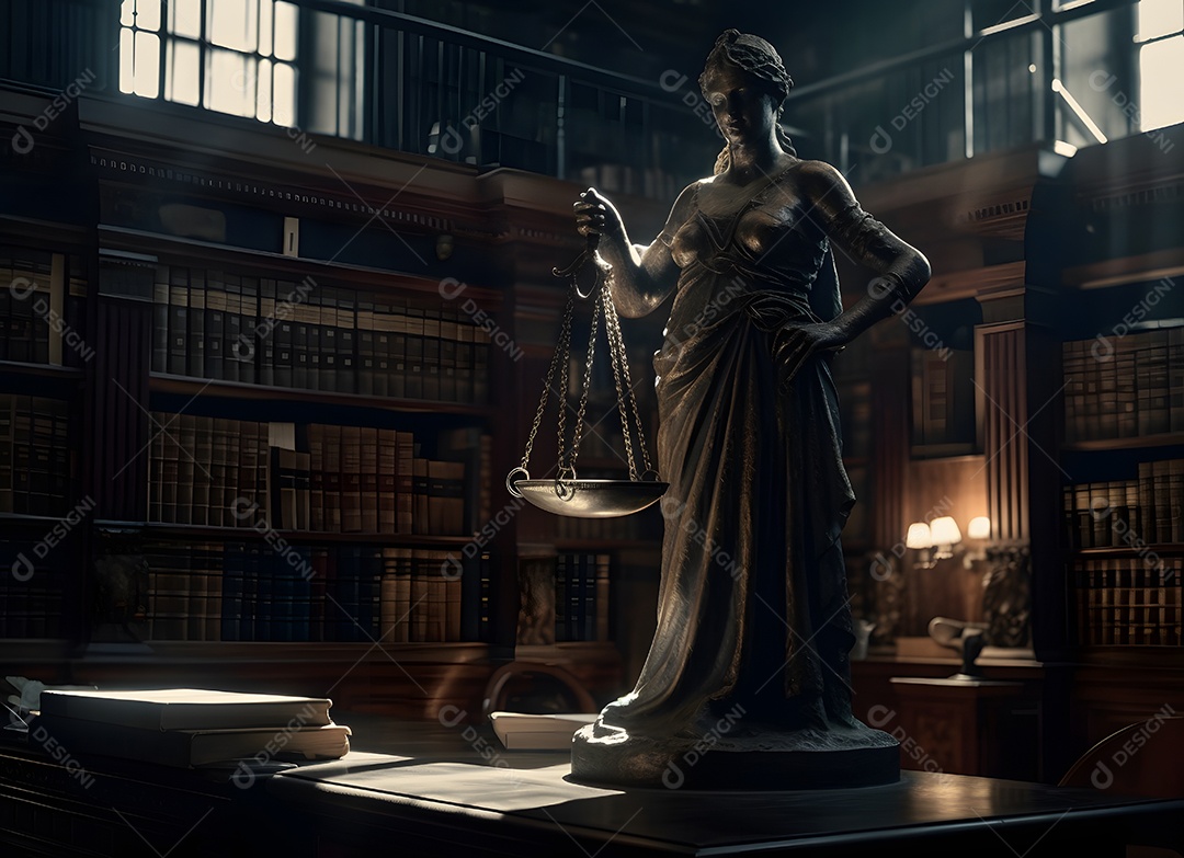 Estátua Da Justiça Segurando Balança Imagem Inteligência Artificial
