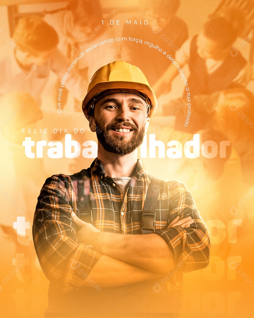 Social Media Feed Dia Do Trabalhador Exercendo Com Força PSD Editavel