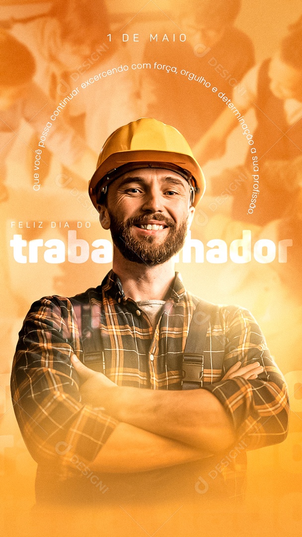 Social Media Story Dia Do Trabalhador Exercendo Com Força PSD Editavel