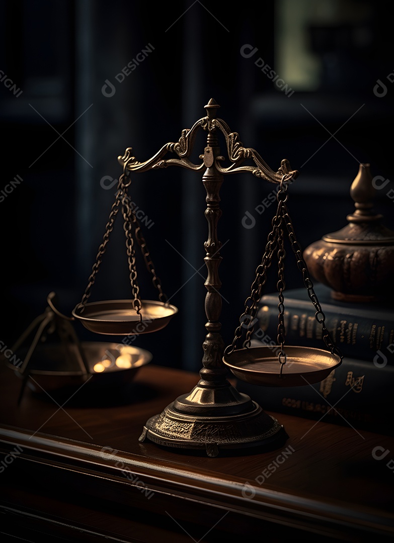 Balança Da Justiça Símbolo De Advogados Fundo Isolado Preto Imagem Inteligência Artificial