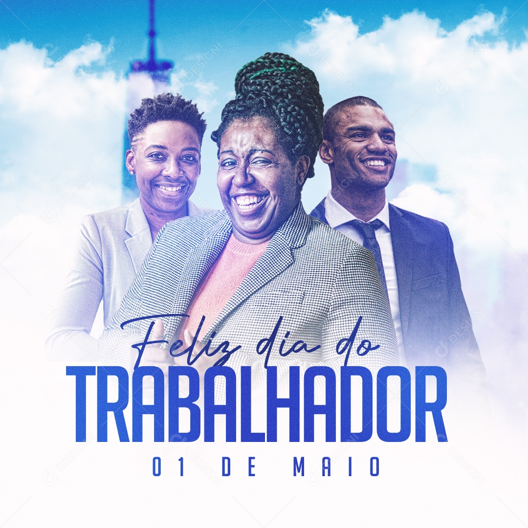 Feliz Dia do Trabalhador Parabéns 1 de Maio Social Media PSD Editável