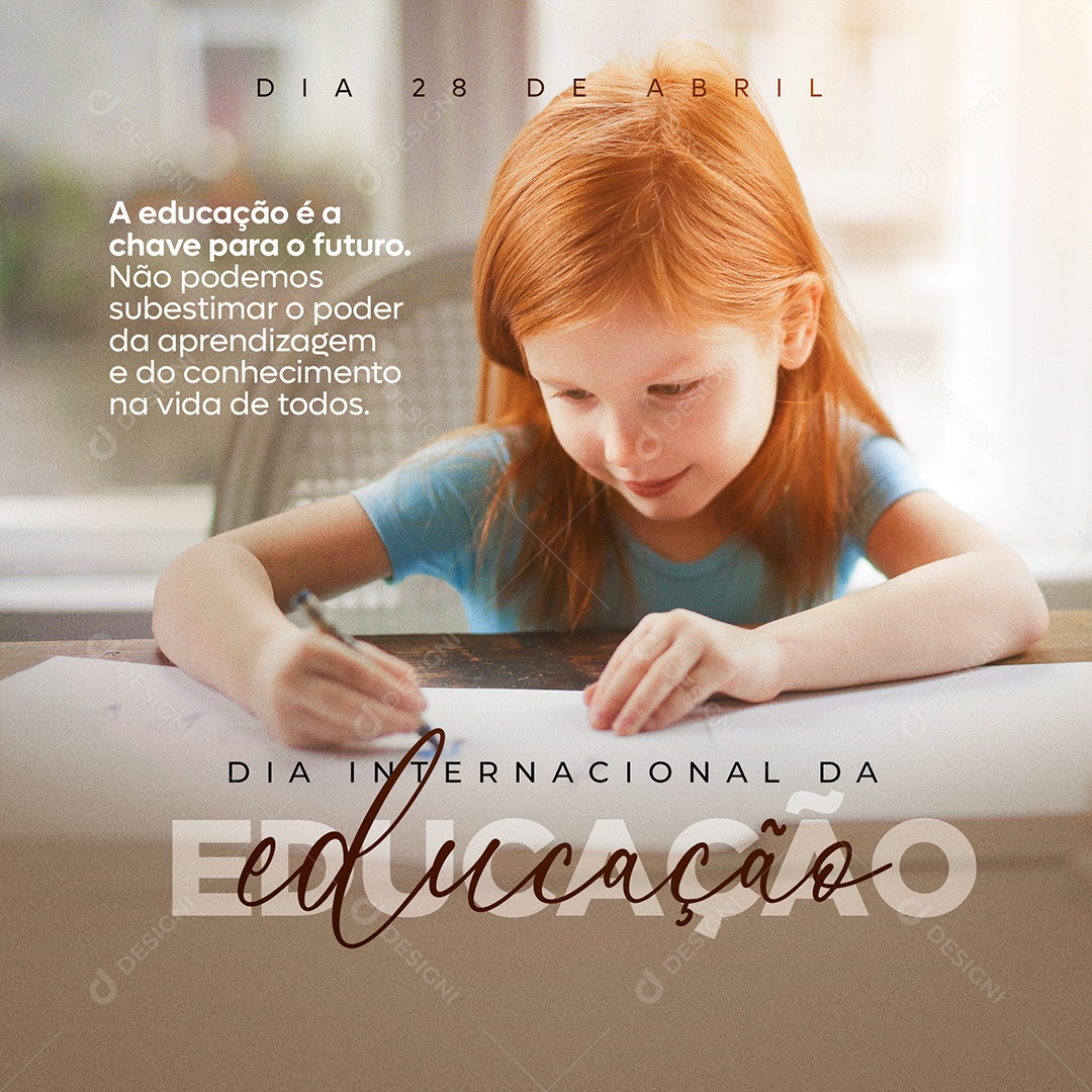 Dia Internacional Da Educação Dia 28 De Abril Social Media PSD Editável