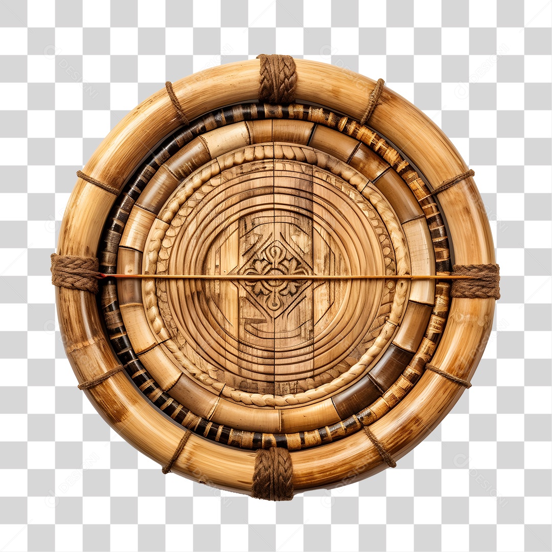 Elemento De Bambu Redondo 3D De São João Para Composição PNG Transparente