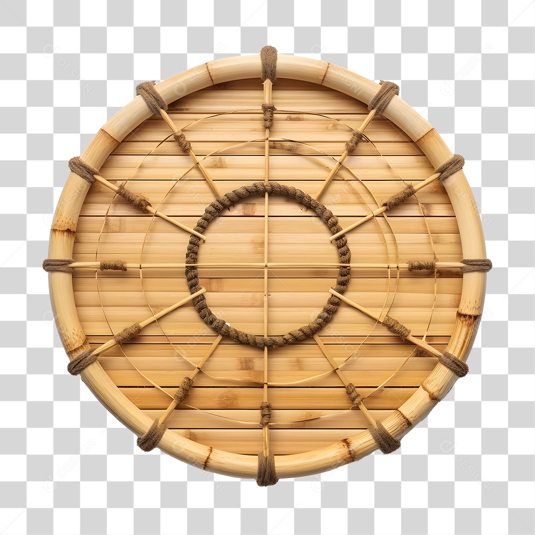 Elemento De Bambu Redondo 3D De São João Para Composição PNG Transparente