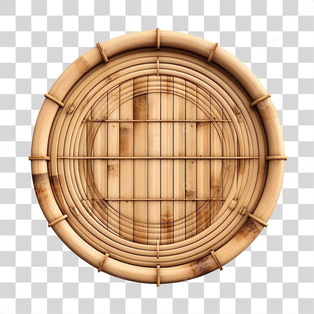 Elemento De Bambu Redondo 3D De São João Para Composição PNG Transparente