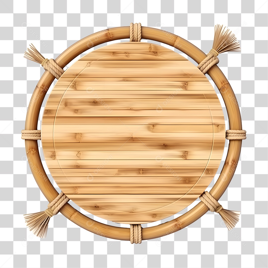 Elemento De Bambu Redondo 3D De São João Para Composição PNG Transparente