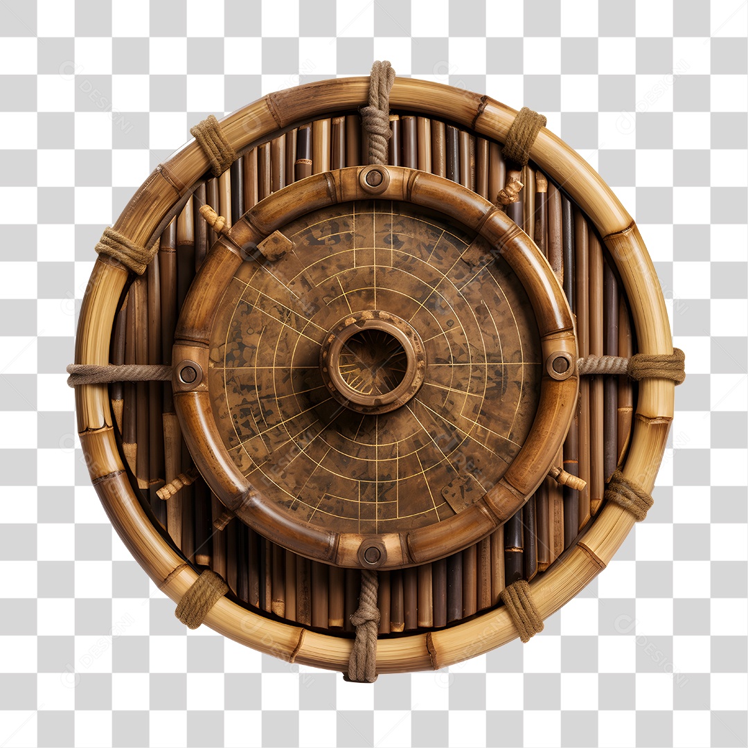 Elemento De Bambu Redondo 3D De São João Para Composição PNG Transparente